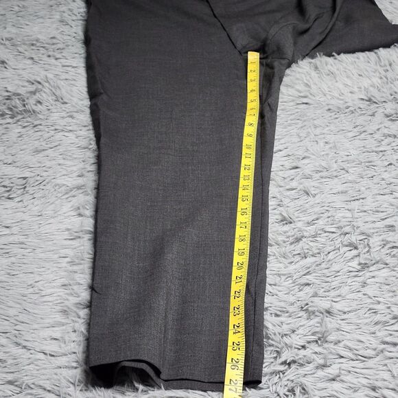 Lands End Pants Mens 37x27  37 Gray Wool Traditional Fit Dress Trousers Classic - Picture 7 of 13